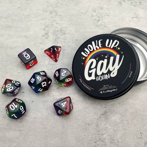 Wake up gay again Dice Set | D&D Dice | DND