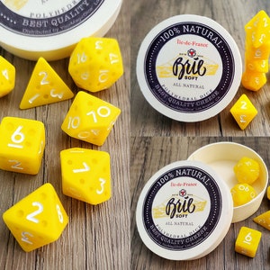 Cheese Themed Dice Set D&D Dice DND image 1
