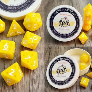 Cheese Themed Dice Set D&D Dice DND image 1