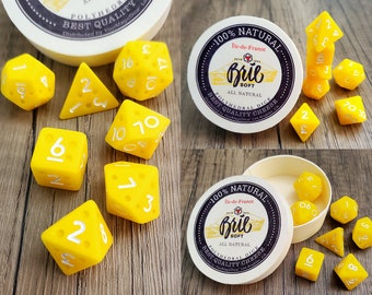 Cheese Themed Dice Set | D&D Dice | Dungeons and Dragons