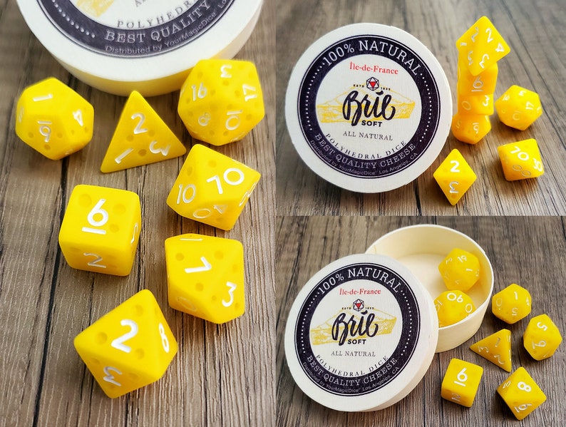 Cheese Themed Dice Set D&D Dice DND image 1