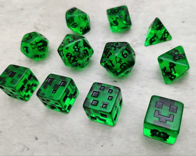 Pixel Dice Set (11pcs) | D&D Dice | DND