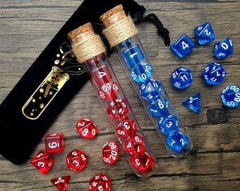 Potion Glass Tube Dice Set: D&D Resin Dice (7pcs)