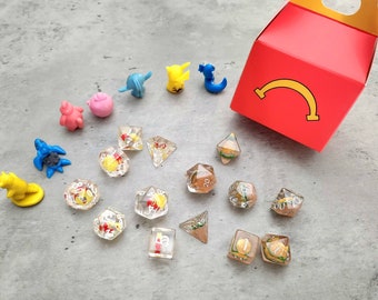 Unhappy Meal Hamburger Fries Burger Dice Set | D&D Dice | DND