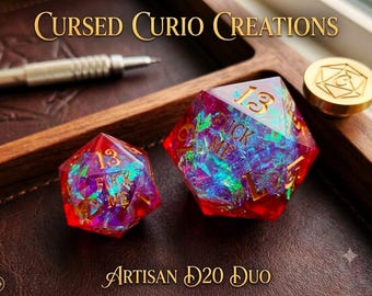 F Words Chonk D20 Dice: 33mm Crystal D&D Set