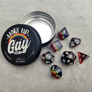 Wake up gay again Dice Set D&D Dice DND image 3