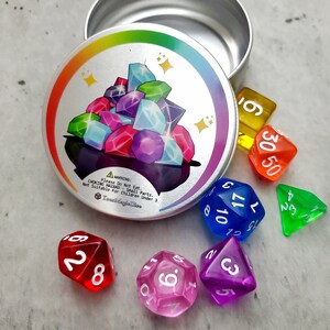 Crystal Gemstone Dice Set | D&D Dice | DND image 2