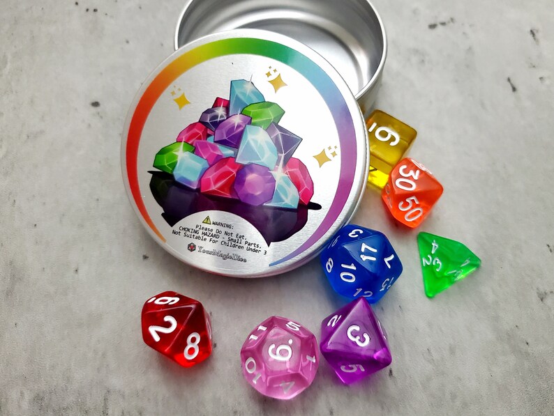 Crystal Gemstone Dice Set | D&D Dice | DND image 2
