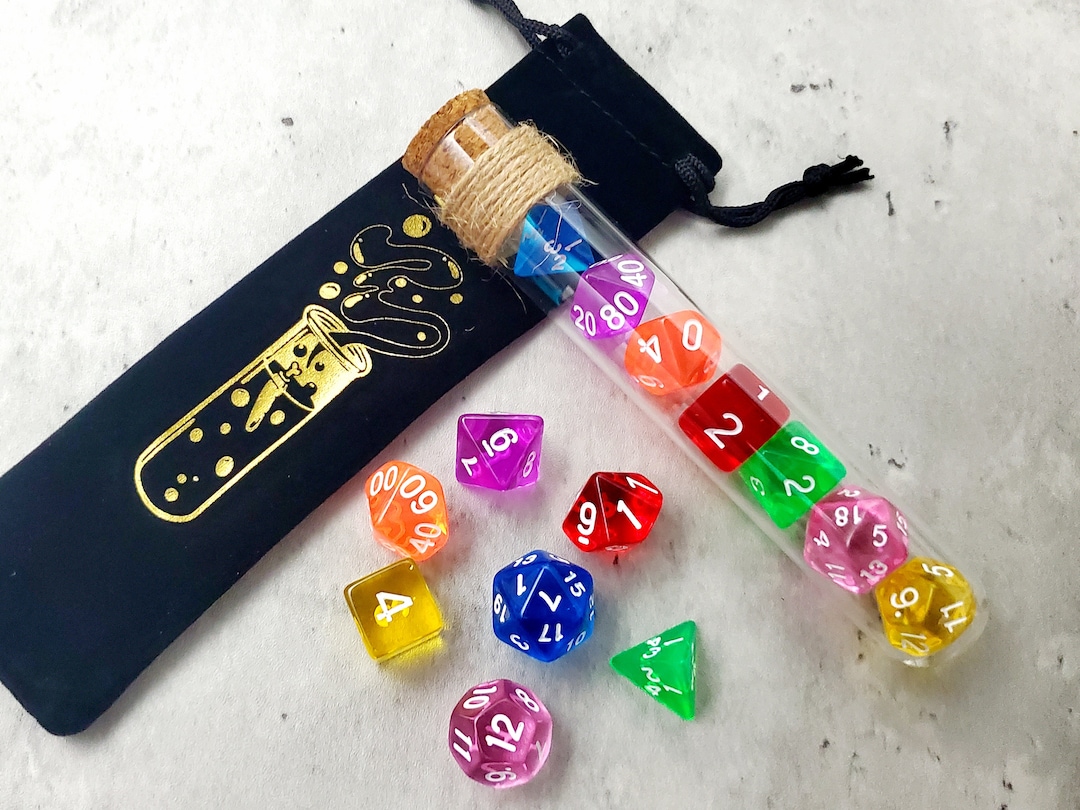 DNDND Taco D&D Dice Set - 7PCS Resin Dice with Velvet Bag for Tabletop Games