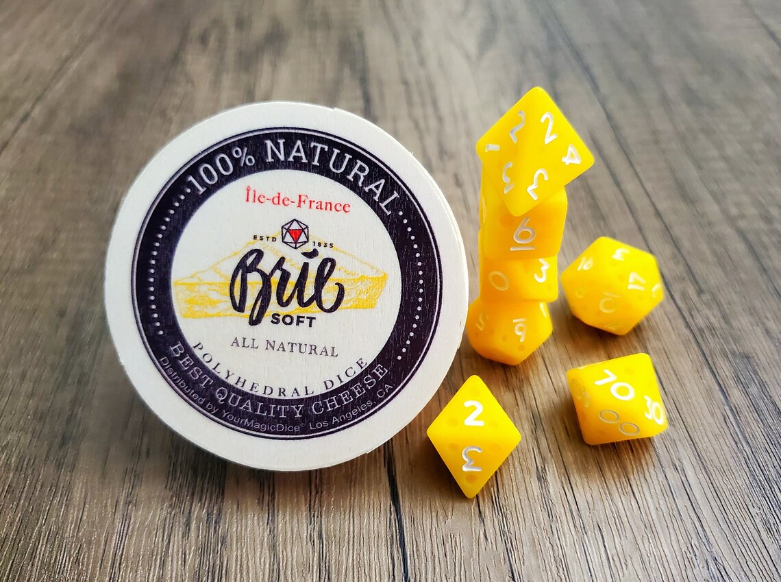 Cheese Themed Dice Set D&D Dice Dungeons and Dragons Etsy