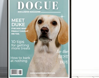 Copertina personalizzata per rivista dedicata agli animali domestici: ritratto personalizzato di cane/gatto (download digitale)