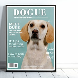 Custom Pet Magazine Cover/ Custom Dog Magazine/ Personalized Cat Picture/ Magazine Poster/ Custom Pet Gift/Pet Photo Personalized/Dogs/Cats