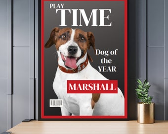 Custom Pet Magazine Cover: Personalized Pet Portrait Poster (Digital Download)