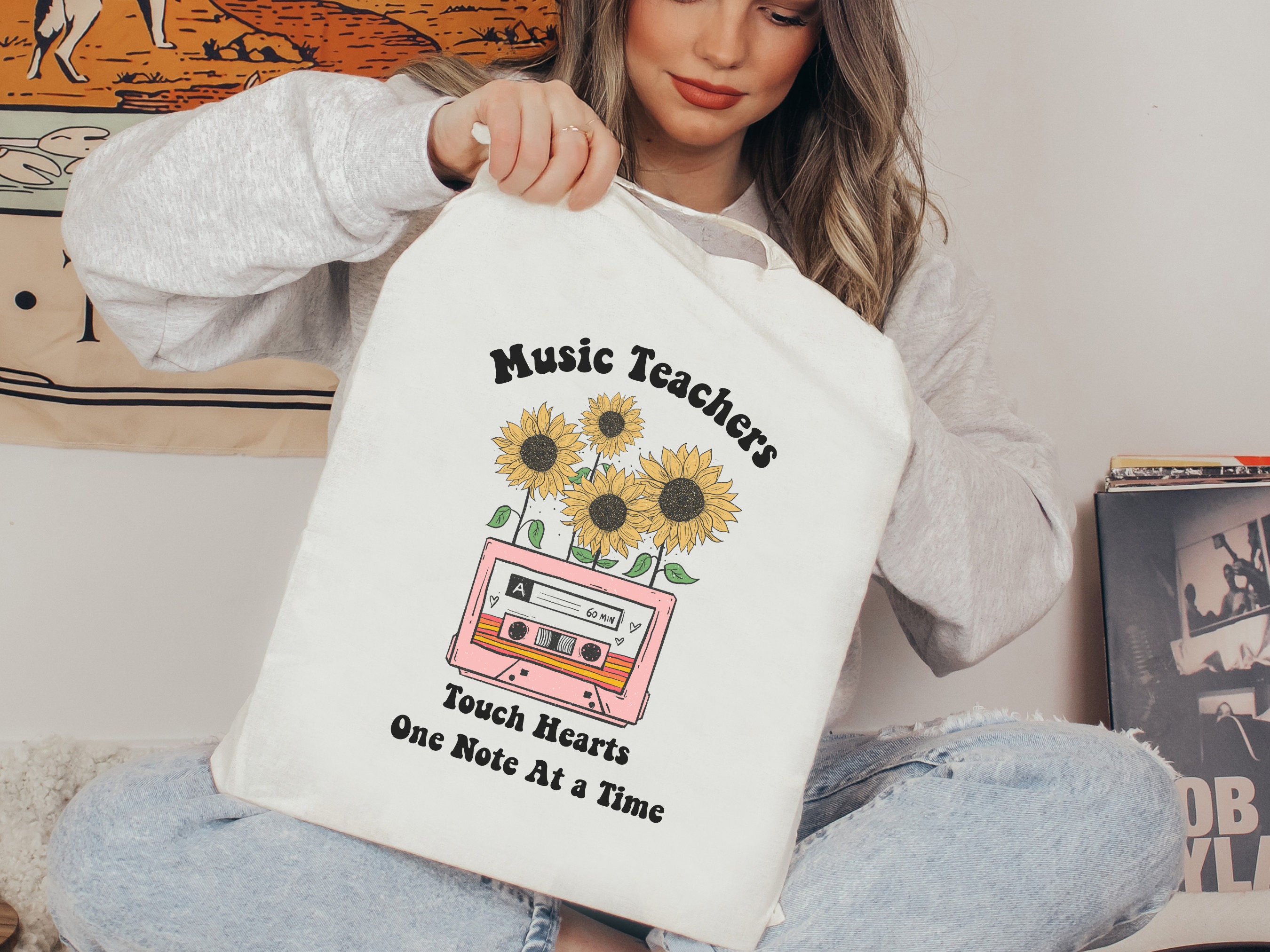 Music Teacher Tote Bag – Canvas, 15 X 13.3 Inches, Teacher Appreciation Gift, Reusable Shopping Bag - View #8