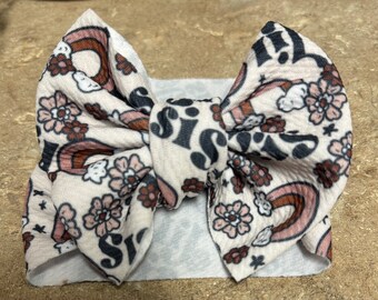 Little Sis  Baby Headwrap | Big Bow | Baby Sis Bow | Bullet Fabric | Baby & Little Girl Accessories | Baby Size 14"