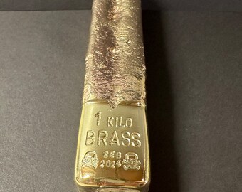 1 kilo (1000g) hand poured brass bar/ingot “Swamp East Bullion”