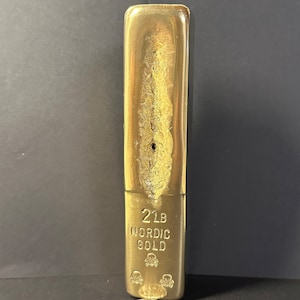 2lb (32oz) hand poured Nordic Gold (brass) bar/ingot “Swamp East Bullion”