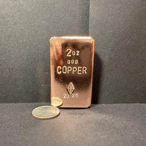 2oz hand poured pure 999 copper bar/ingot “Swamp East Bullion”