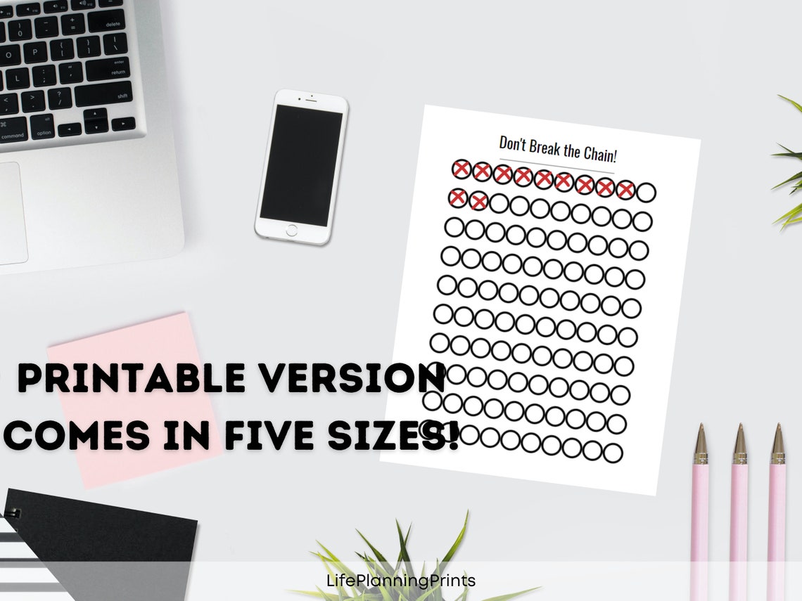 100 Day Tracker | Instant Download Goal Tracker | Printable and ...