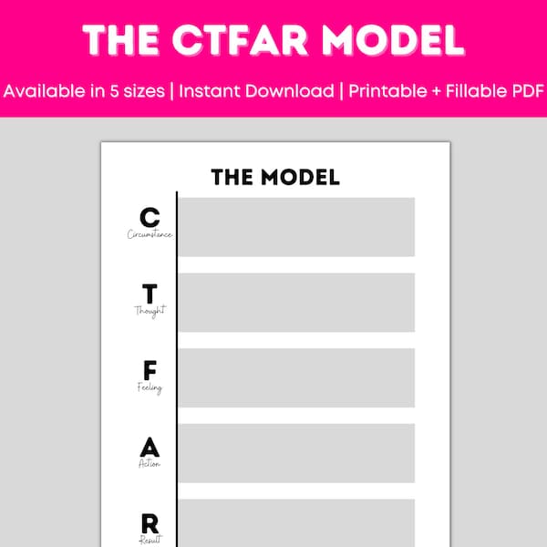The CTFAR Model | Brooke Castillo Printable for Controlling Your Mind and Life | Printable Planner