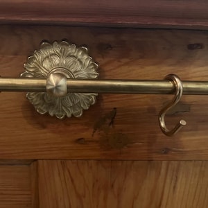 Rampe de casseroles en laiton - Laiton 100 % non laqué + crochets en laiton LIVRAISON GRATUITE