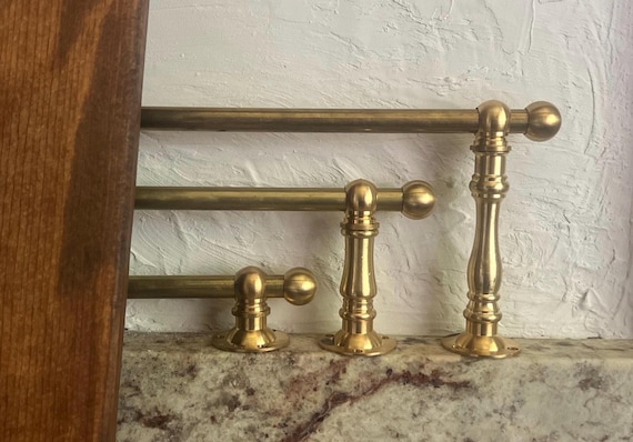 Unlacquered Brass Shelf Rail – 3/8 Inch Diameter, Custom Lengths Available