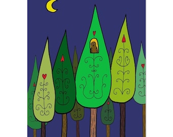 Ruru in the Forest Print