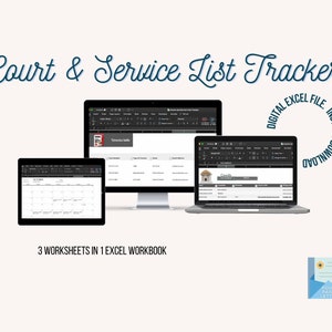 Track court rules, docket, calendar and service lists - Excel Planner For Paralegals, Legal Secretaries, investigators and lawyers