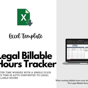Legal Billable Hours Tracker 2 0 Excel Legal Billing Billing for Law