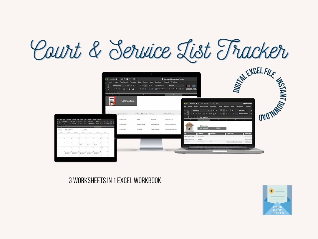 Legal Case Tracker: Excel Planner for Paralegals (digital Download) - Etsy