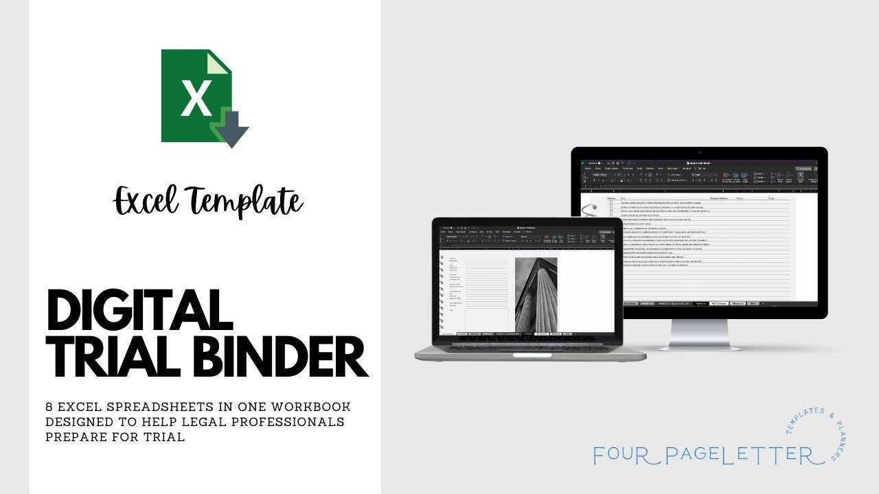 Digital Trial Binder/excel Workbook for Legal Professionals Trial Prep