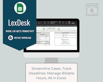 LexDesk Legal Case Management System: Excel Legal Tools (digitale download)
