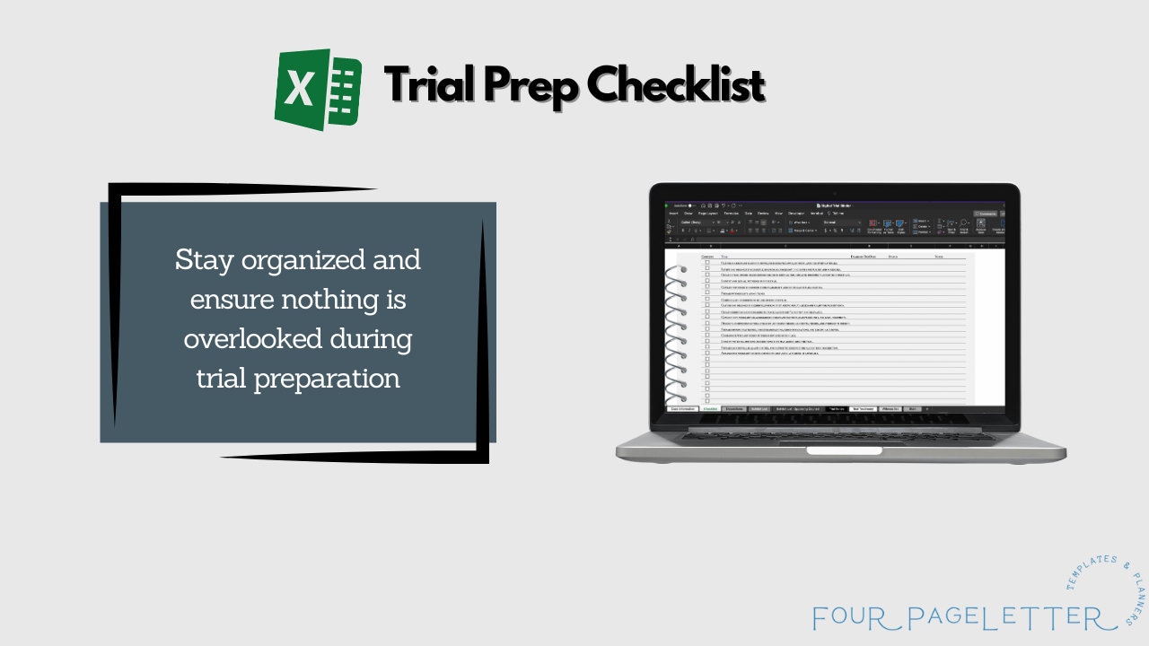 Digital Trial Binder/excel Workbook for Legal Professionals Trial Prep