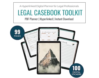 Animal Casebook Toolkit: Digitaler Planer für Anwälte - Verlinktes PDF (Olive Earth Edition)