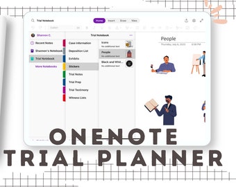 Plantilla de OneNote para la preparación de juicios: Planificador legal (descarga digital)