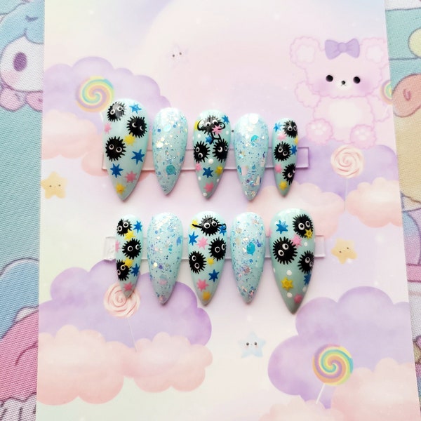 Dust Sprite Blue Reusable Luxury Press on Nails