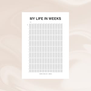 Mein Leben in Wochen Poster | Wochen meines Lebens Kalender | Leben in Wochen | Druckbare Kunst Inspirierend Reflection | 4K Wochen A3+A4 | PDF und PNG