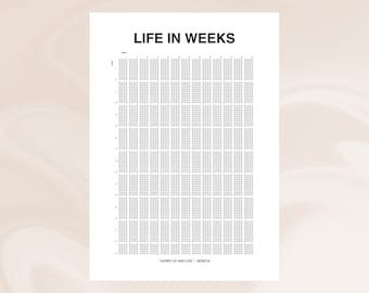 My Life in Weeks Poster | Weeks of My Life Calendar | Life in Weeks | Printable Wall Art Inspiring Reflecting | 4K weeks A3 + A4 | PDF & PNG