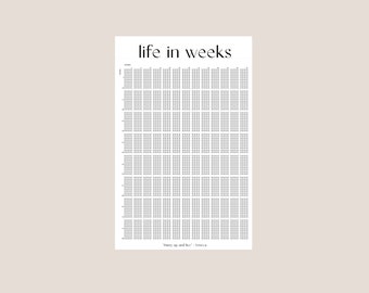 Memento Mori | My Life in Weeks Poster | Weeks of My Life Calendar | Life in Weeks | Printable Wall Art | A3, A4 | PDF and PNG