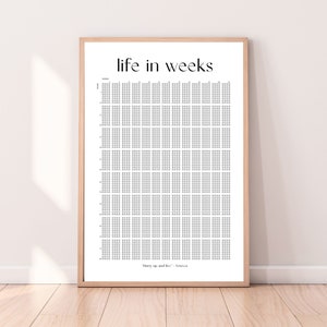 Life in weeks poster, count down, inspirational