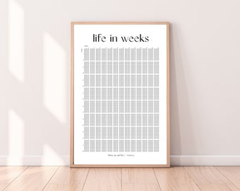 My Life in Weeks Poster | Weeks of My Life Calendar | Life in Weeks | Printable Wall Art Inspiring Reflecting | A3, A4 | PDF and PNG