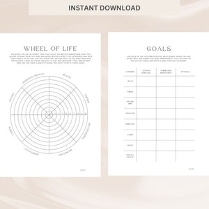 Wheel of Life - Printable Life Goal Planner, Self Improvement, Self-care, Mental Health, Life Goals, Personal Growth, A4 digital download