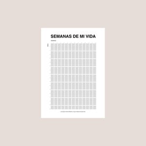 Semanas de mi vida | Spaanse weken van mijn leven poster | Levenskalender | Het leven in weken | Afdrukbare muurkunst | A3, A4 | PDF en png