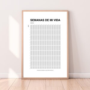 Semanas de mi vida / Póster de Semanas de mi vida / Calendario de vida / La vida en semanas / Arte mural imprimible / A3, A4 / PDF y PNG