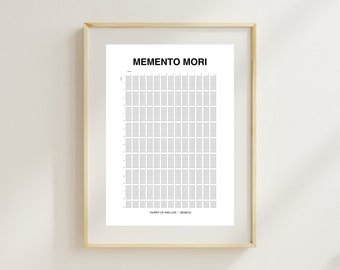 Memento Mori | My Life in Weeks Poster | Life in Weeks | Printable Wall Art Inspiring Reflecting | A3, A4 | PDF and PNG
