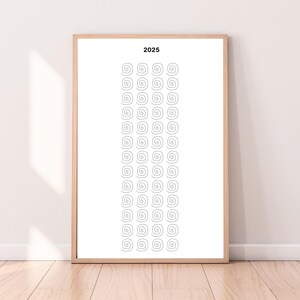 Póster Mi año en semanas / El año en semanas / Arte de pared imprimible que inspira reflexión / A3 + A4 / PDF y PNG