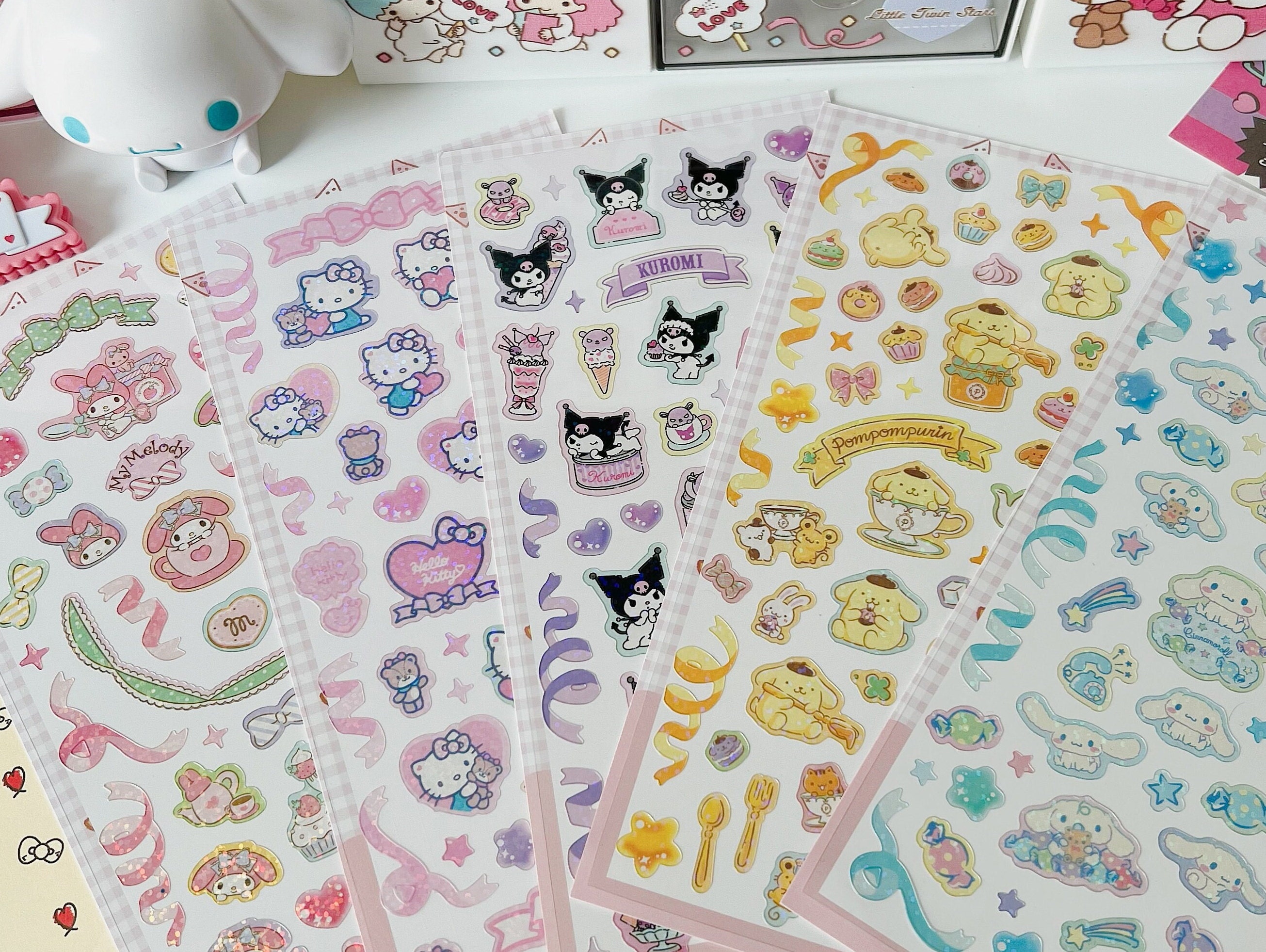 Glitter Bunny Stickers (x 8 sheets)