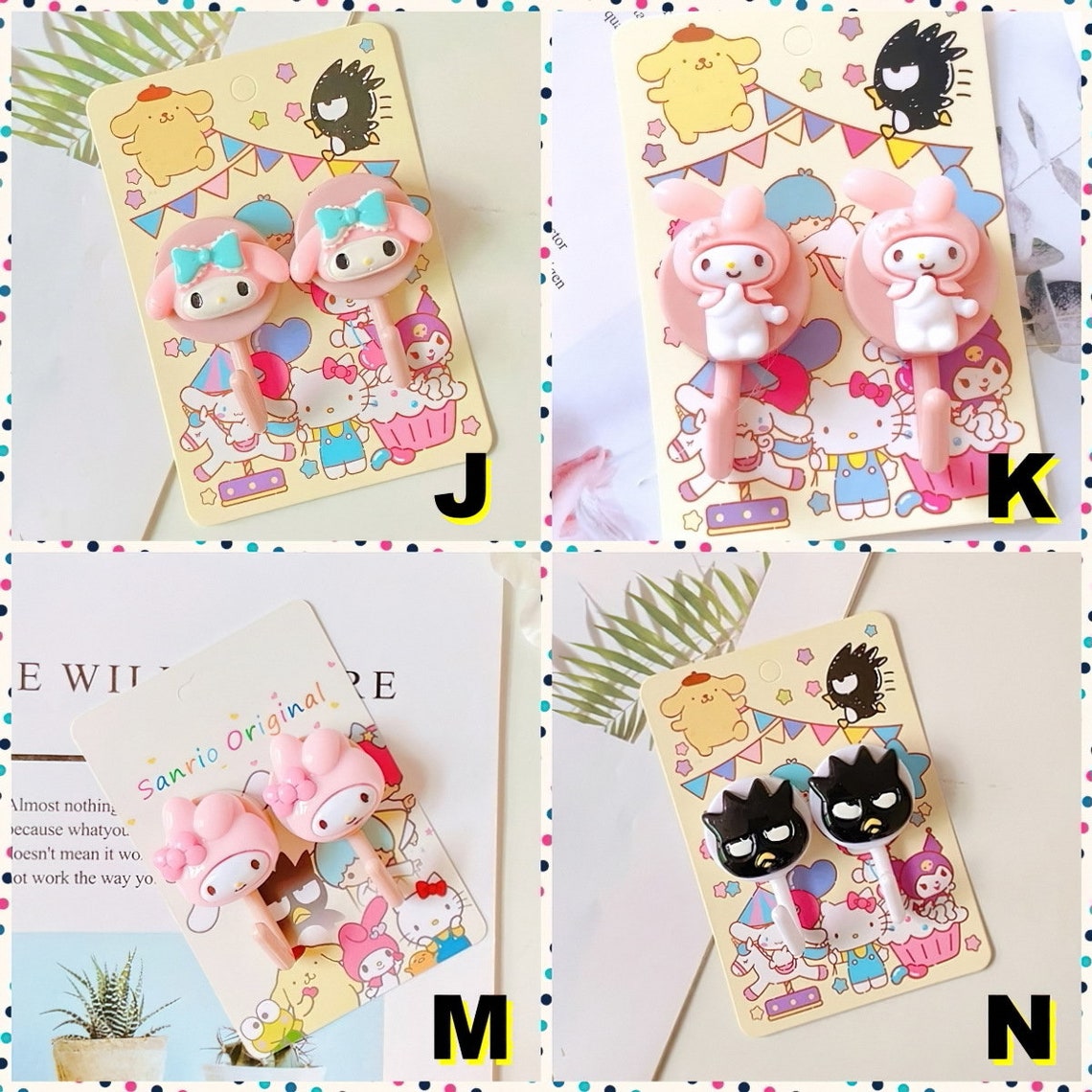 Cute Adhesive Hooks Cute Waterproof Wall Hooks Kawaii Adorable Etsy