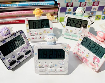 Cute Kitchen Timer, Digital Timer for Cooking, Egg Timer on Desk Table. DIY Includes Patches and Stickers