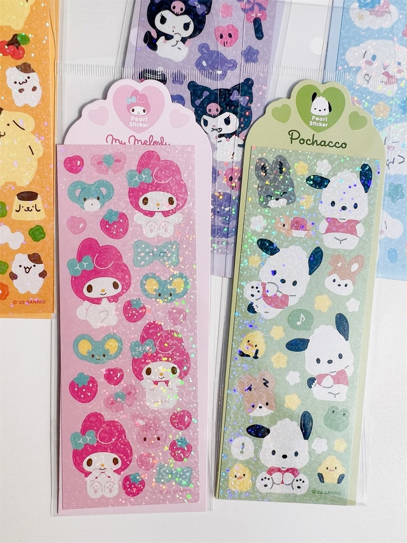 Cute Glitter Sticker Kawaii Shimmer Stickers Laptop Sticker Etsy